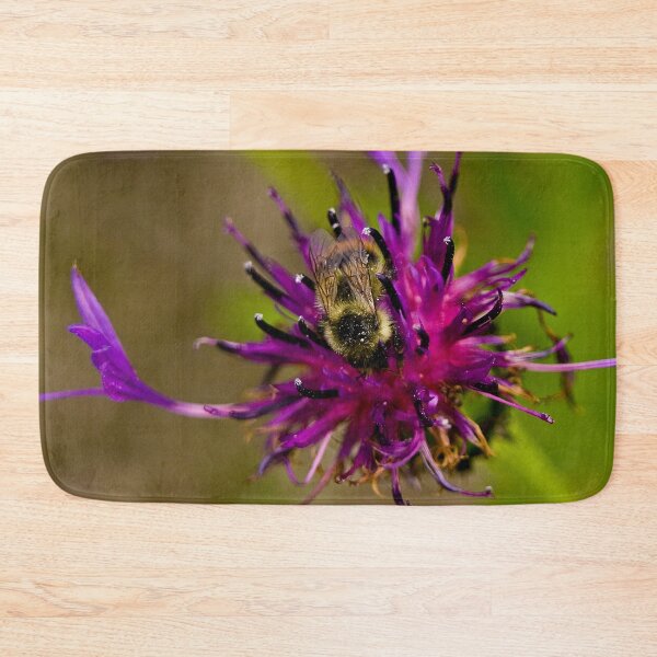 Item preview, Wild purple flower with a bee in the middle - WelshDesigns designed and sold by welshdesigns.