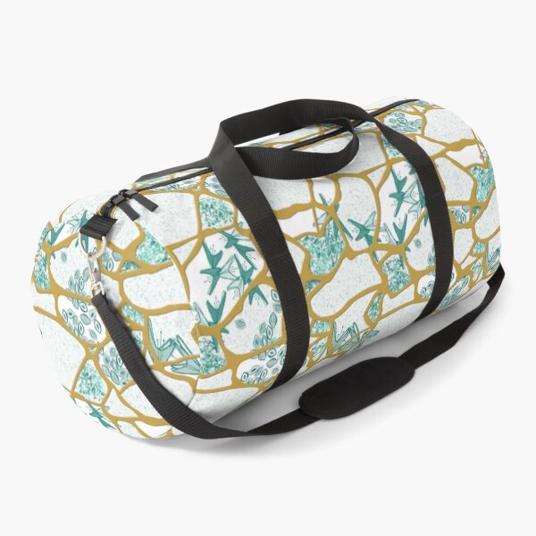 Item preview, Kintsugi - Teal on White designed and sold by bmfabricdesigns.