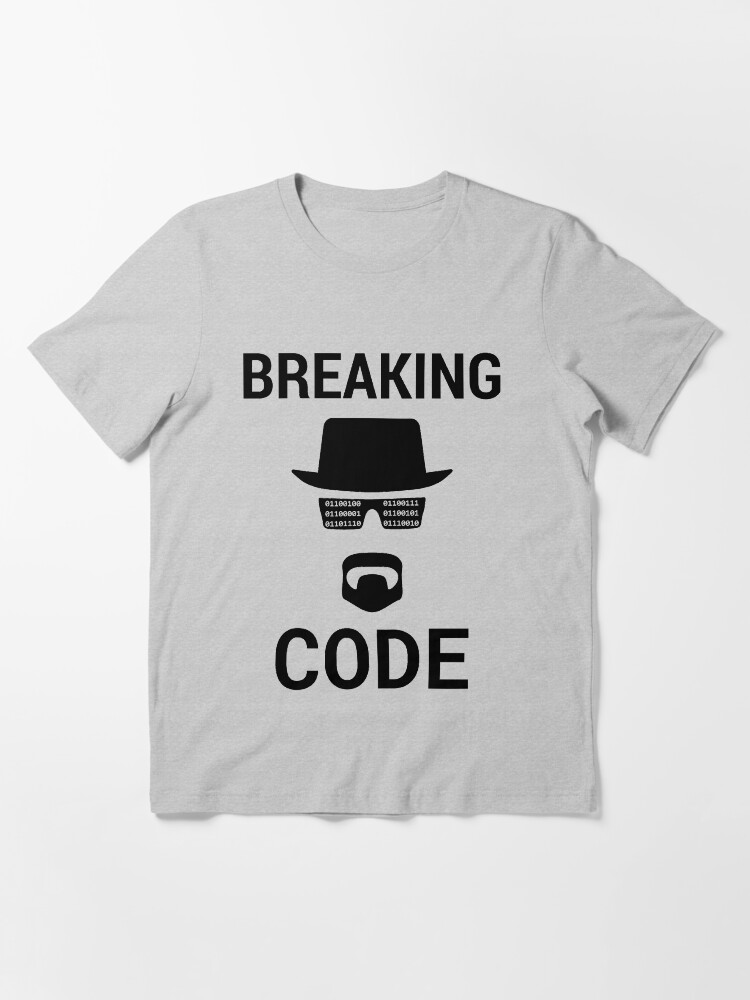 Alternate view of Breaking Code - Black Design for Computer Security Hackers Essential T-Shirt