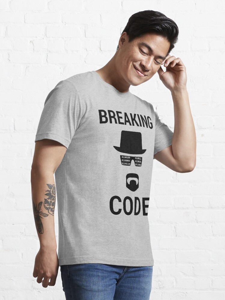 Alternate view of Breaking Code - Black Design for Computer Security Hackers Essential T-Shirt