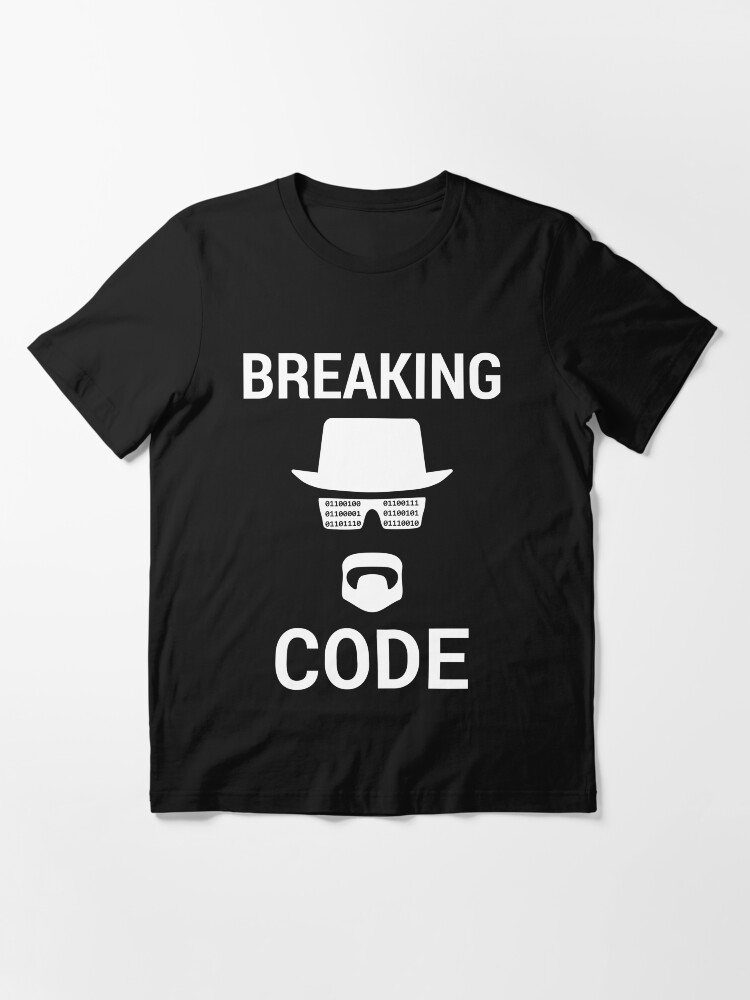 Alternate view of Breaking Code - White Design for Computer Security Hackers Essential T-Shirt