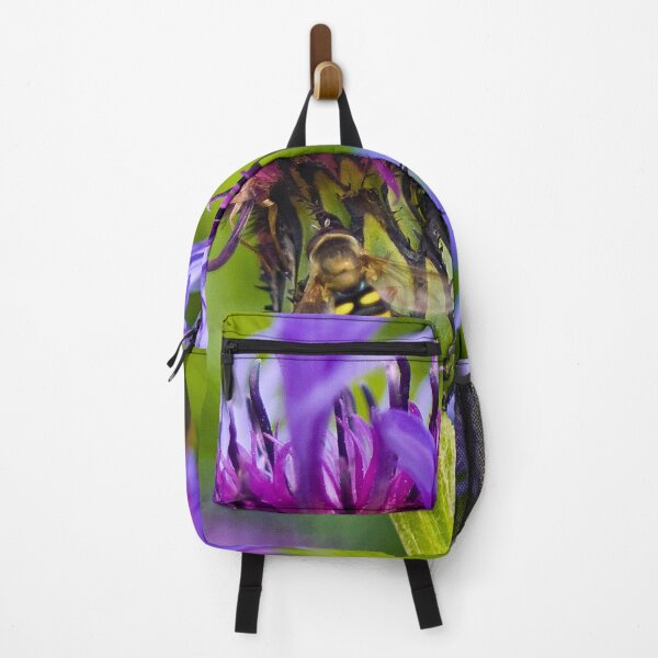 Item preview, Wild purple flower with a bee in the middle - WelshDesigns designed and sold by welshdesigns.