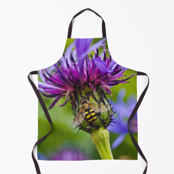 Item preview, Wild purple flower with a bee in the middle - WelshDesigns designed and sold by welshdesigns.