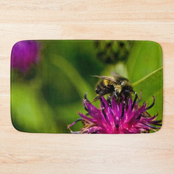 Item preview, Wild purple flower with a bee in the middle - WelshDesigns designed and sold by welshdesigns.