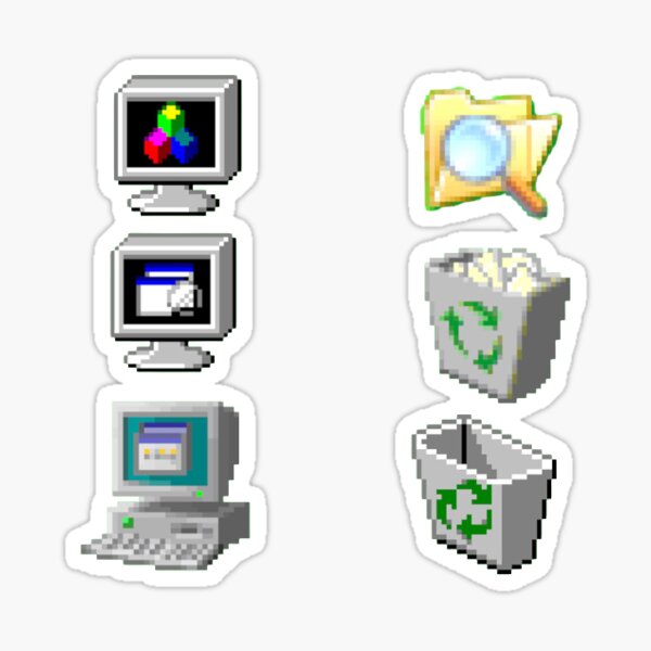 Vista previa del artículo con la obra «Paquete de iconos de Windows 95», diseñado y vendido por Peeshes.