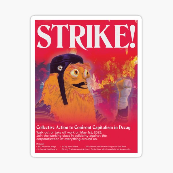 Gritty and Socko Say: General Strike • Mayday 2023 Sticker