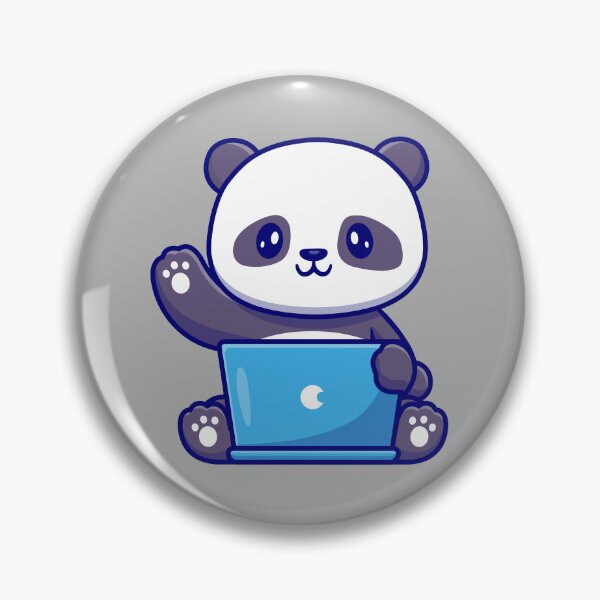 Item preview, Cute panda working on laptop designed and sold by Tobasiano.