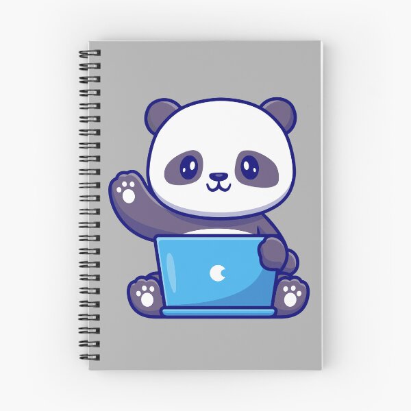 Item preview, Cute panda working on laptop designed and sold by Tobasiano.