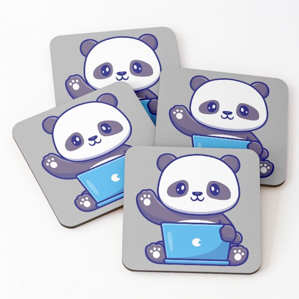 Item preview, Cute panda working on laptop designed and sold by Tobasiano.
