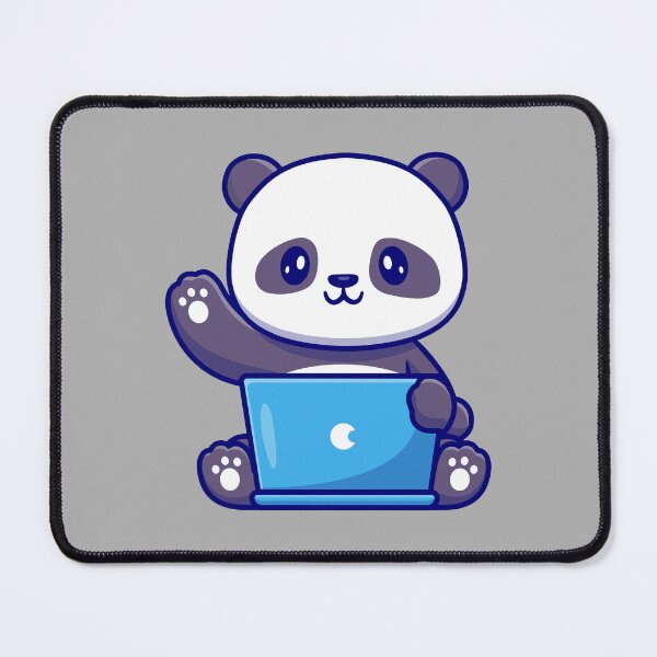 Item preview, Cute panda working on laptop designed and sold by Tobasiano.