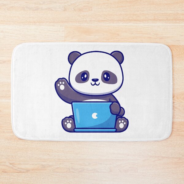 Item preview, Cute panda working on laptop designed and sold by Tobasiano.