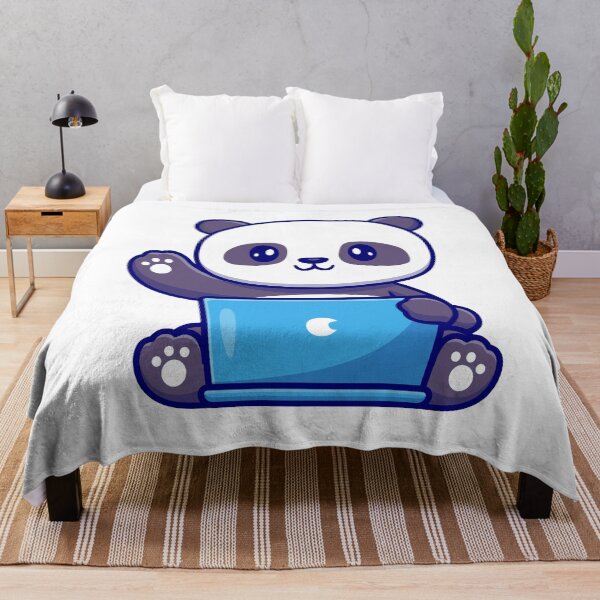 Item preview, Cute panda working on laptop designed and sold by Tobasiano.