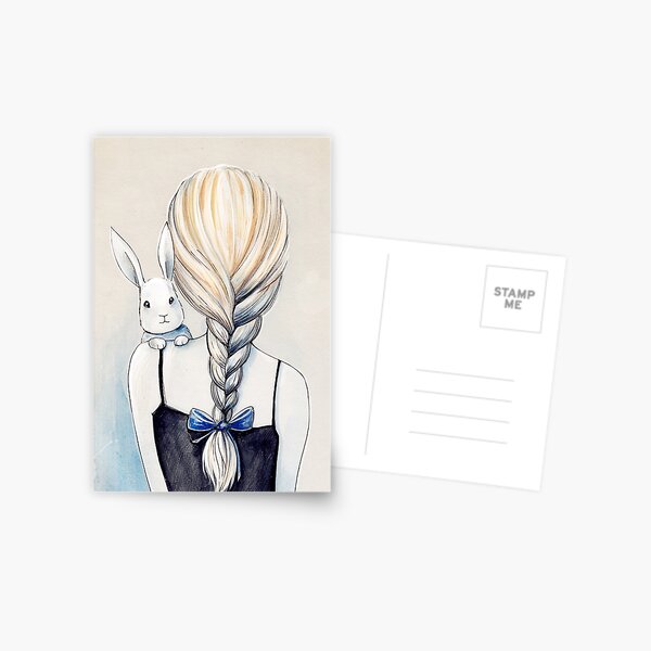 White rabbit Postcard
