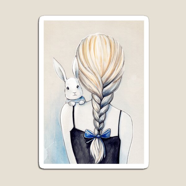 White rabbit Magnet