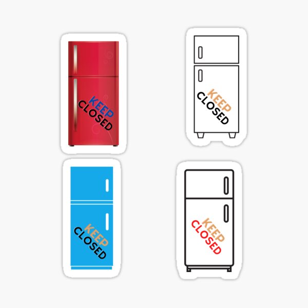 "Cute Refrigerator sticker Pack Keep closed Refrigerator sticker Pack