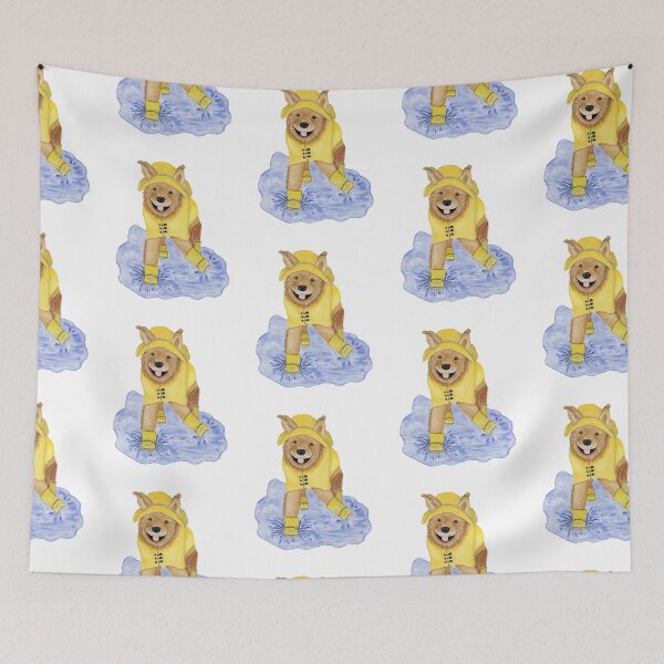 Item preview, Golden Puddle Pouncer designed and sold by PawsInTheGarden.