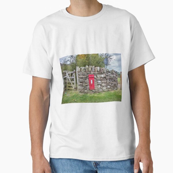 Victorian Postbox in Dry Stone Wall with Gate Classic T-Shirt