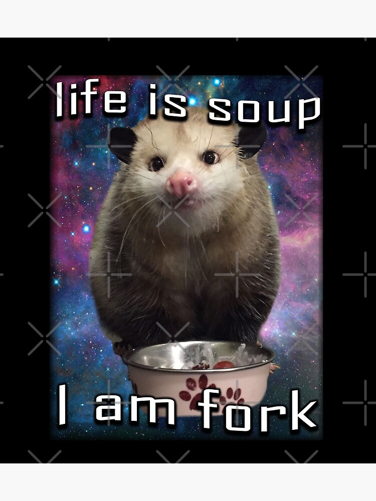 Life is soup, I am fork. White Mouse Rat Meme - Art Print Poster –  crizltron2000