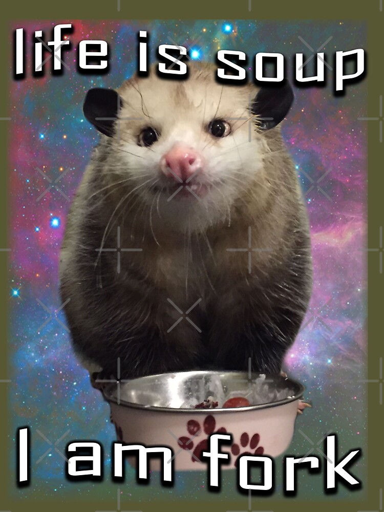  funny possum meme - Life is soup, I am fork possum tees  PopSockets Standard PopGrip : Cell Phones & Accessories