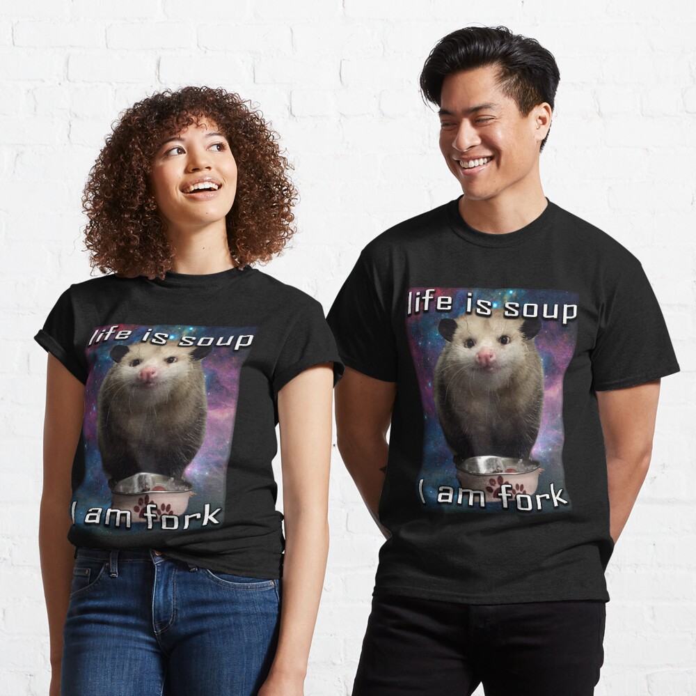  funny possum meme - Life is soup, I am fork possum tees  PopSockets Standard PopGrip : Cell Phones & Accessories