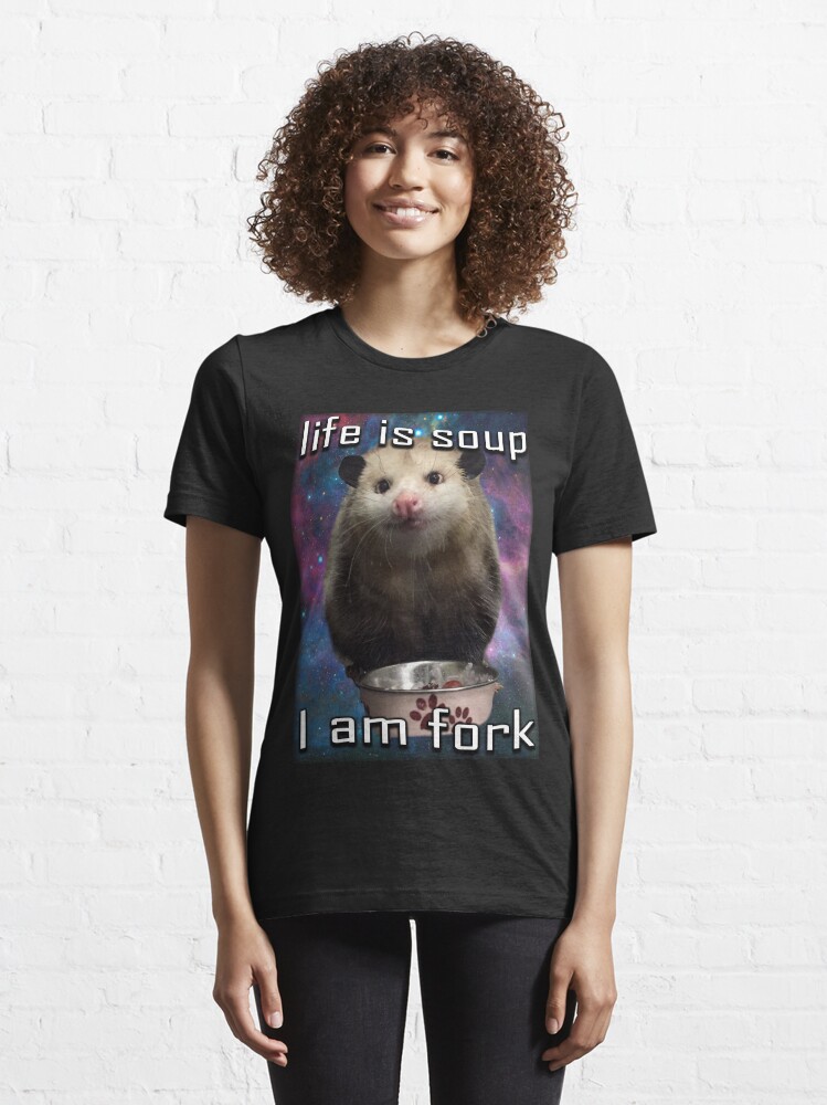  funny possum meme - Life is soup, I am fork possum tees  PopSockets Standard PopGrip : Cell Phones & Accessories