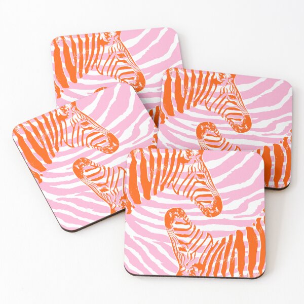 Item preview, zebra heads - pink and orange designed and sold by Julia Santos.
