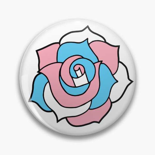 Item preview, Trans Pride Rose Flower 2 - pink white blue design liberation power change progress designed and sold by tmriedy.