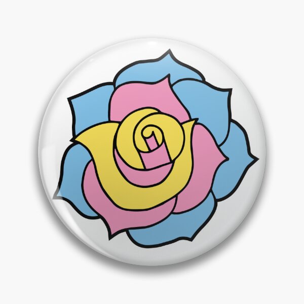 Item preview, Pan Pride Rose Flower 1 - pink yellow blue design sticker art queer small gift designed and sold by tmriedy.