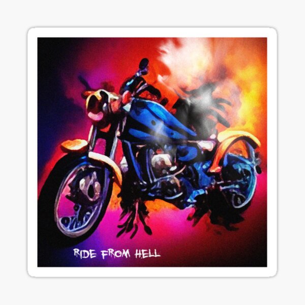 Hell ride Mini Calcomania / Sticker Moto