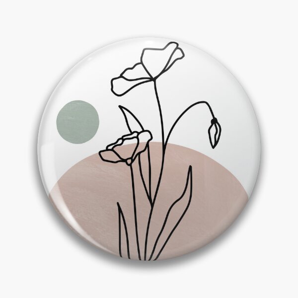Item preview, Blush Pink and Sage Green Line Botanical Art designed and sold by StudioArtNew.