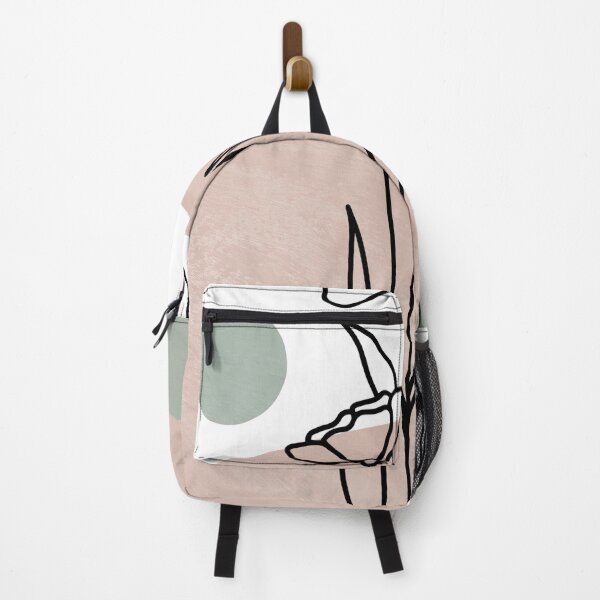 Item preview, Blush Pink and Sage Green Line Botanical Art designed and sold by StudioArtNew.