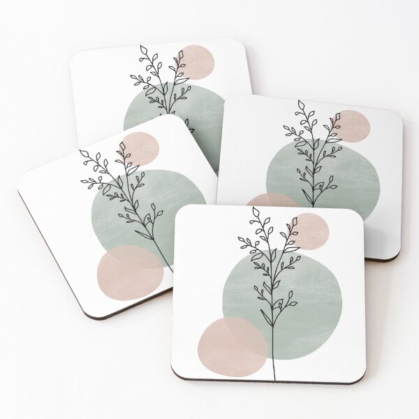 Artikelvorschau, Blush Pink und Sage Green Line Botanical Art 2 entworfen und verkauft von StudioArtNew.