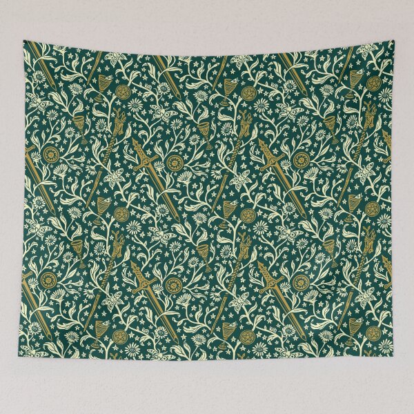 Item preview, Tarot Tapestry - green background designed and sold by Rachel Quinlan.