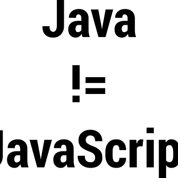Artwork thumbnail, Java not equals JavaScript Bugged Programmer Design - Black Text by geeksta