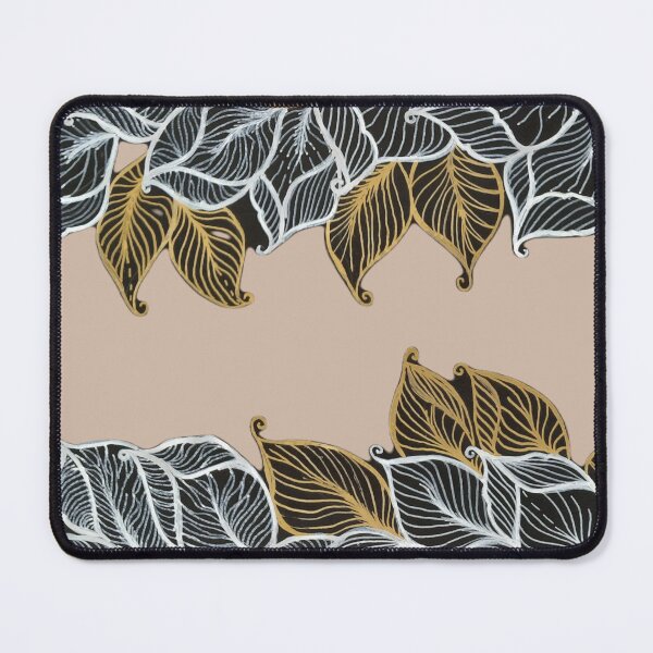 Item preview, White Contoure Continuous Leaves Line Wall Art, White Over Black Abstract Line Art designed and sold by DiensDesign.
