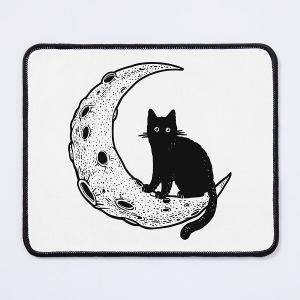 Item preview, Black cat on Moon designed and sold by IronicEmpire.