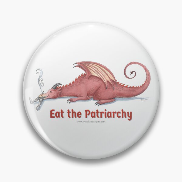 Aperçu de l'œuvre Mangez le patriarcat - Dragon Eating Knight Feminist Nerd Humour créée et vendue par Victoria K. Chapman.