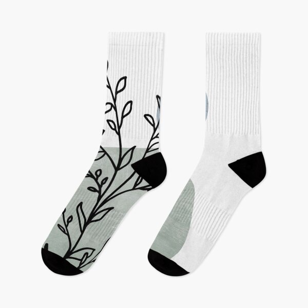 Item preview, Sage Green and Pastel Blue Line Botanical Art 1 designed and sold by StudioArtNew.