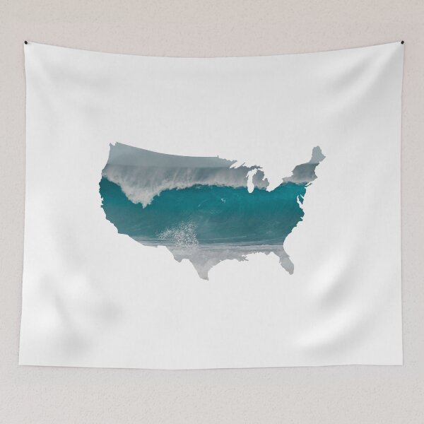 Item preview, Blue Ocean Waves Crashing on Shore USA designed and sold by kryative.