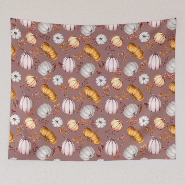 Item preview, Watercolor Fall Pumpkin and Leaf Pattern designed and sold by silviaol.