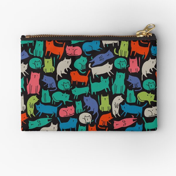 Cool Cats. Funny cute colorful pet design. Zipper Pouch