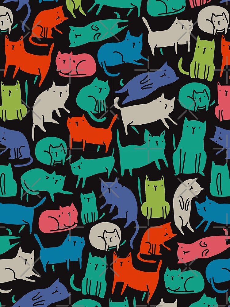 Cool Cats. Funny cute colorful pet design. by kostolom3000