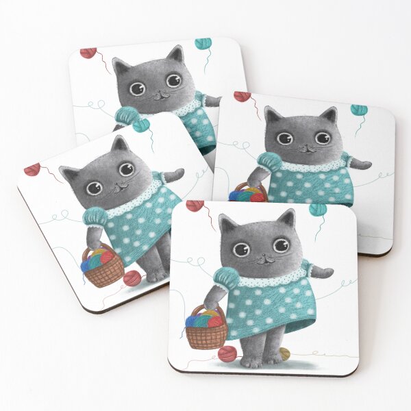 Item preview, Cute Cat and Balls designed and sold by Fundartcreative.