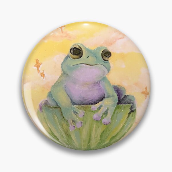 Frog Pin Button  Pastel Donut Shop