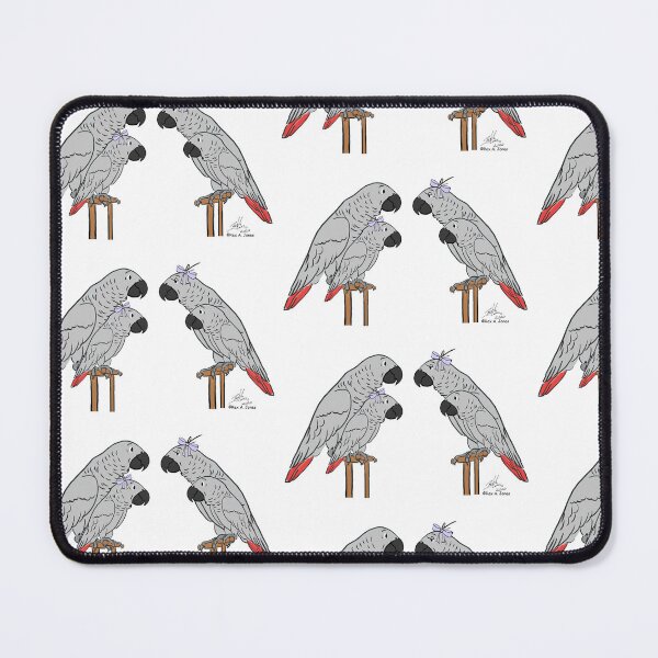 Item preview, Crazy Bird Lady with Family of African Greys designed and sold by Laughing Parrot Studio.