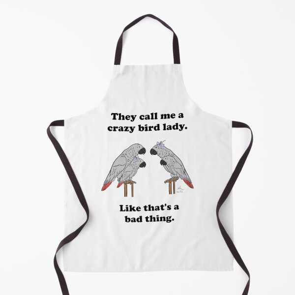 Item preview, Crazy Bird Lady with Family of African Greys designed and sold by Laughing Parrot Studio.