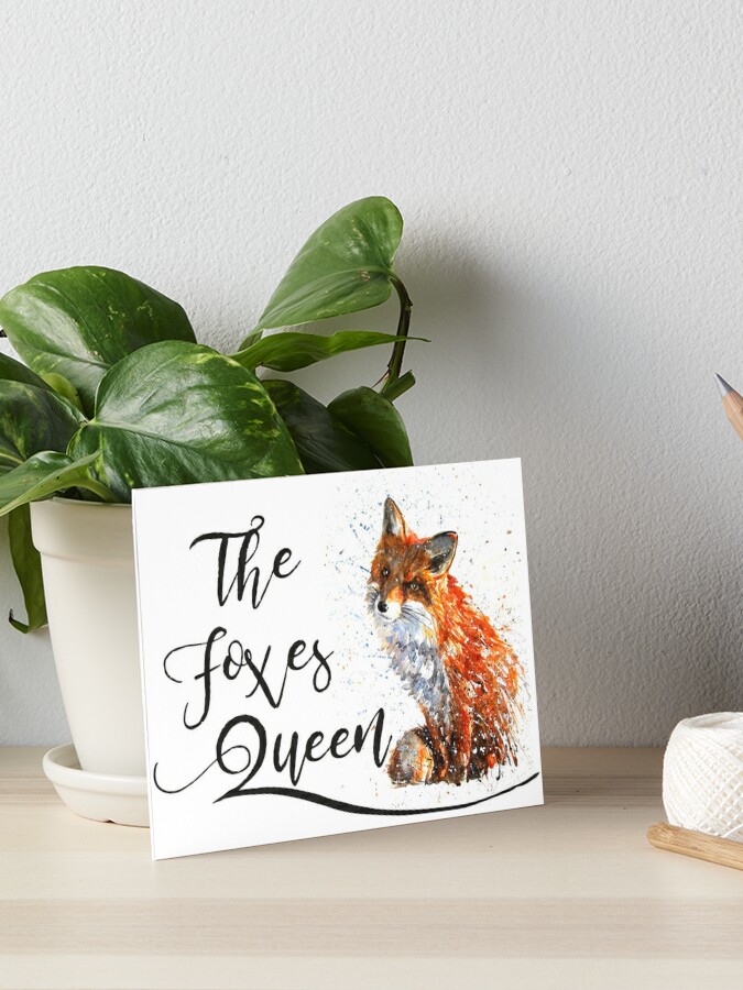 The Foxes Queen Watercolor Animals Predators Painting Red Orange Princess Queen Forest Art Board Print By Kostart Redbubble