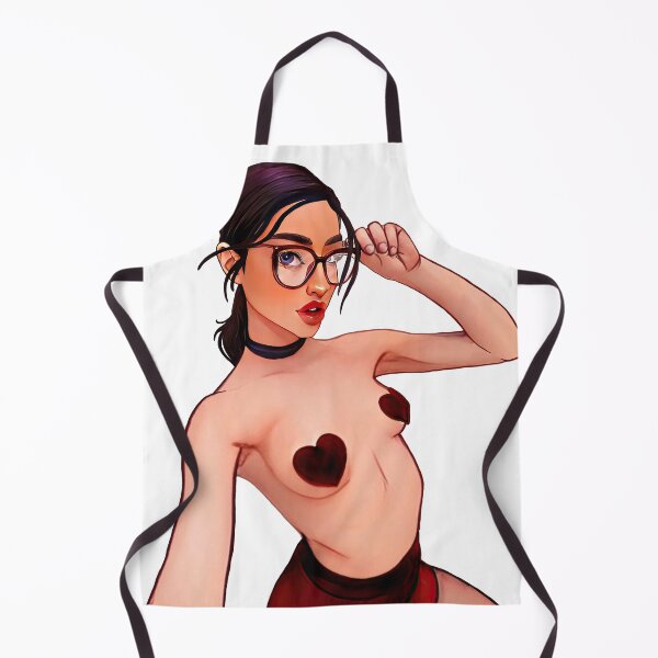 Item preview, Cute Brunette Cosplay Girl in Glasses and Pasties designed and sold by Cute Girl Fan Art.