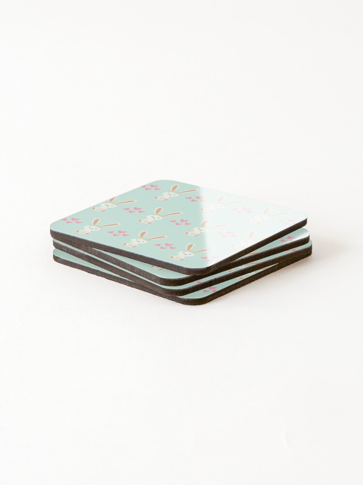 Thumbnail 4 of 5, Coasters (Set of 4), Cute Rabbit Pattern designed and sold by 37jlee.