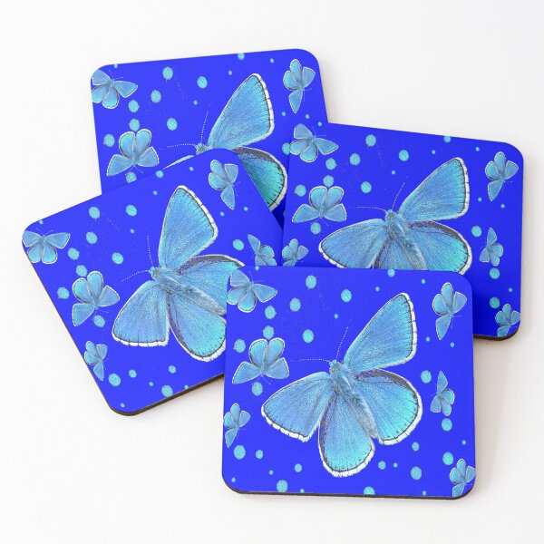 Item preview, ABSTRACT BLUE BUTTERFLIES BLUE ART designed and sold by sharlesart.